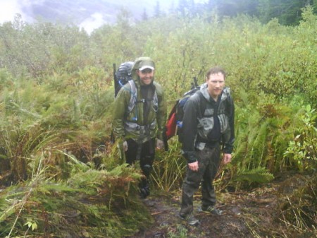 Chris and Bill at the fork in the trail, after our short detour